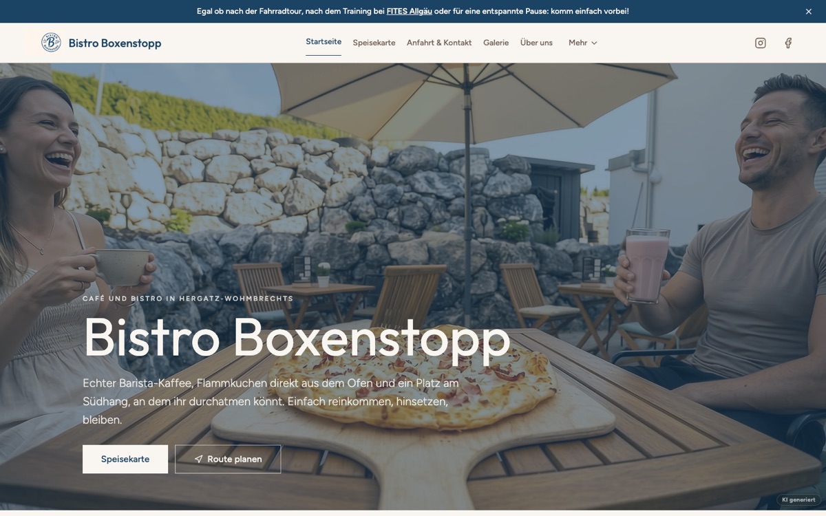 Website Bistro Boxenstopp