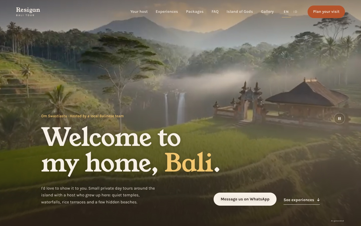 Website Resgian Bali Tour